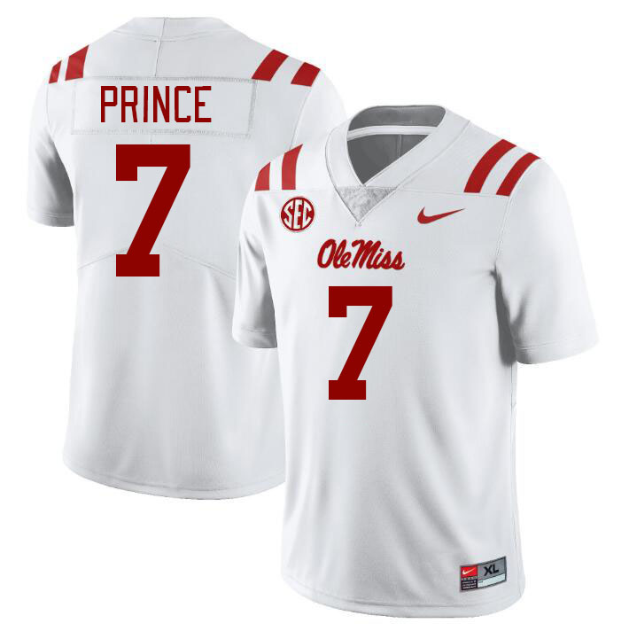 Men #7 Deantre Prince Ole Miss Rebels College Football Jerseys Stitched Sale-White